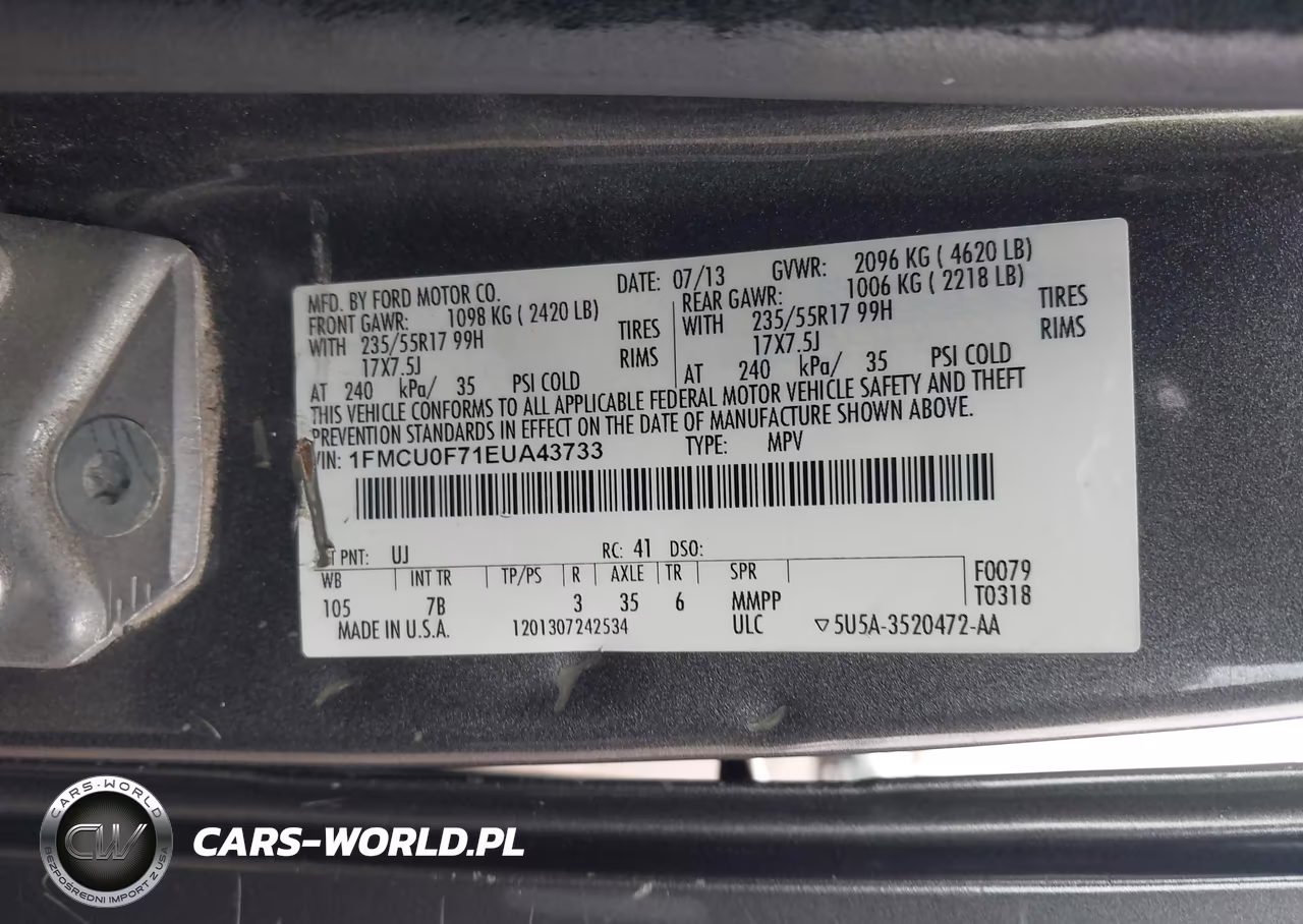 2014 Ford Escape S VIN:1FMCU0F71EUA43733 - 9