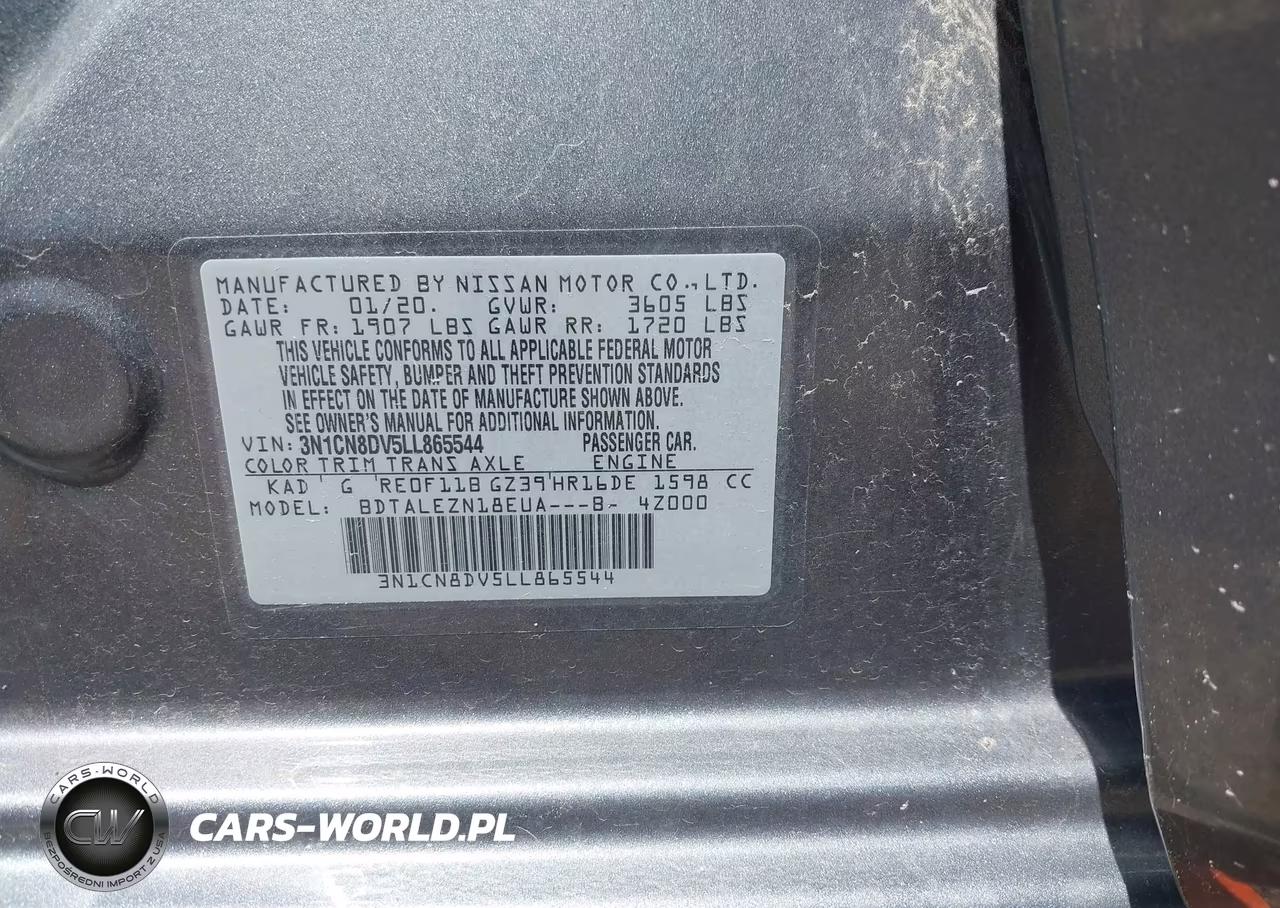2020 Nissan Versa S Xtronic Cvt VIN:3N1CN8DV5LL865544 - 9