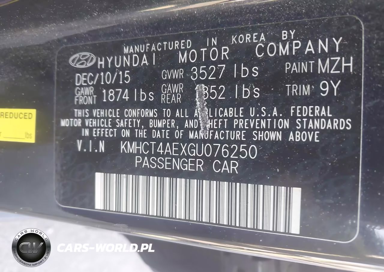 2016 Hyundai Accent Se VIN:KMHCT4AEXGU076250 - 9
