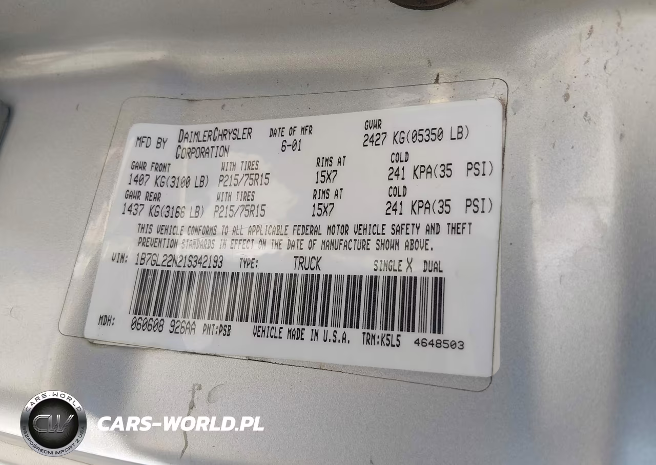 2001 Dodge Dakota Slt-Sport VIN:1B7GL22N21S342193 - 9