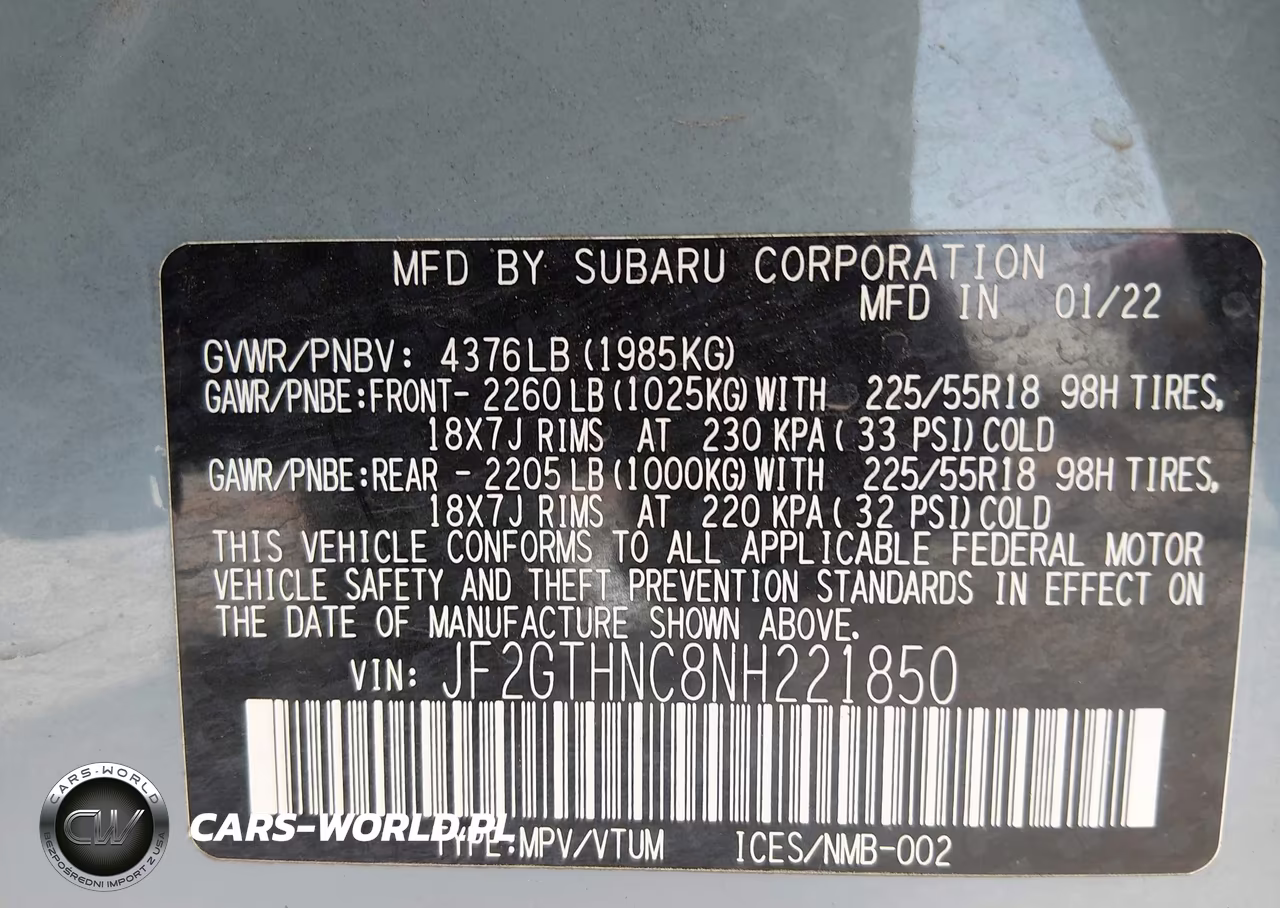 2022 Subaru Crosstrek Limited VIN:JF2GTHNC8NH221850 - 9