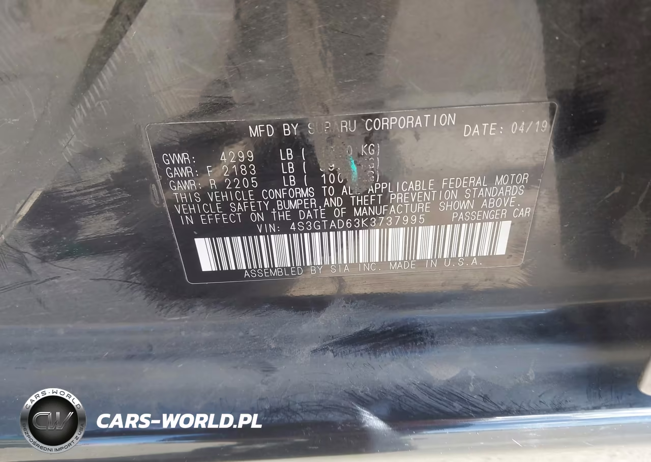 2019 Subaru Impreza 2.0I Premium VIN:4S3GTAD63K3737995 - 9