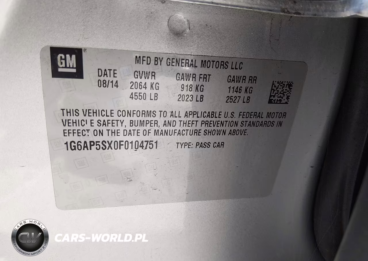 2015 Cadillac Cts Standard VIN:1G6AP5SX0F0104751 - 9