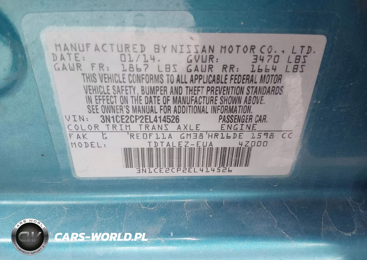 2014 Nissan Versa Note Sv VIN:3N1CE2CP2EL414526 - 9