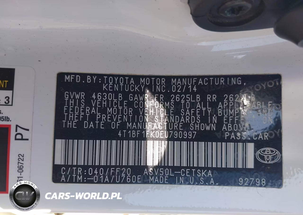 2014 Toyota Camry Se VIN:4T1BF1FK0EU790997 - 9