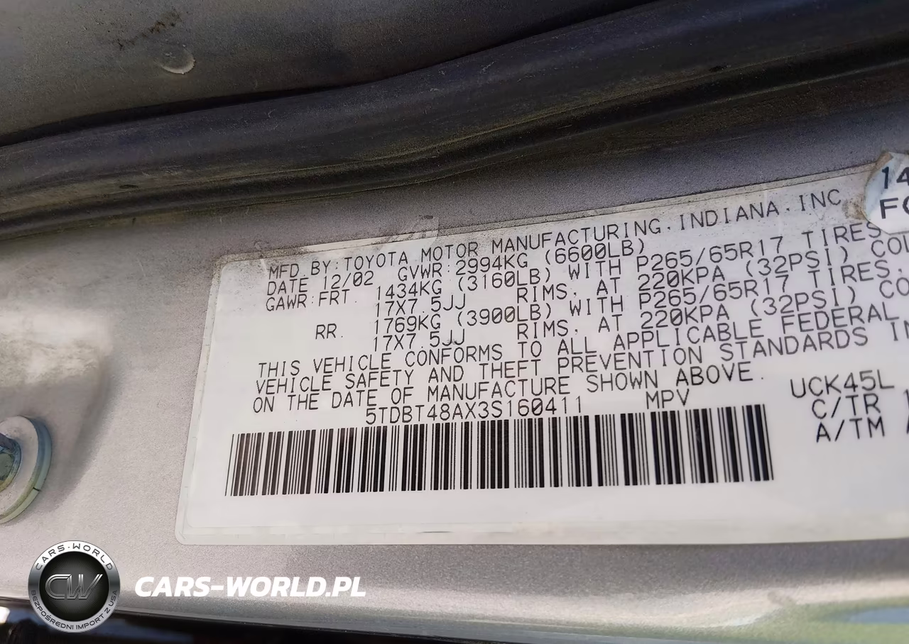 2003 Toyota Sequoia Limited V8 VIN:5TDBT48AX3S160411 - 9