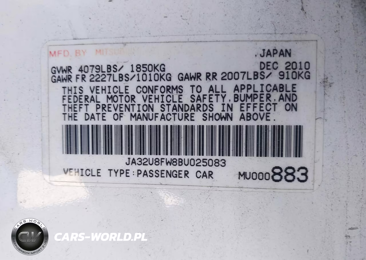 2011 Mitsubishi Lancer Gts VIN:JA32U8FW8BU025083 - 9
