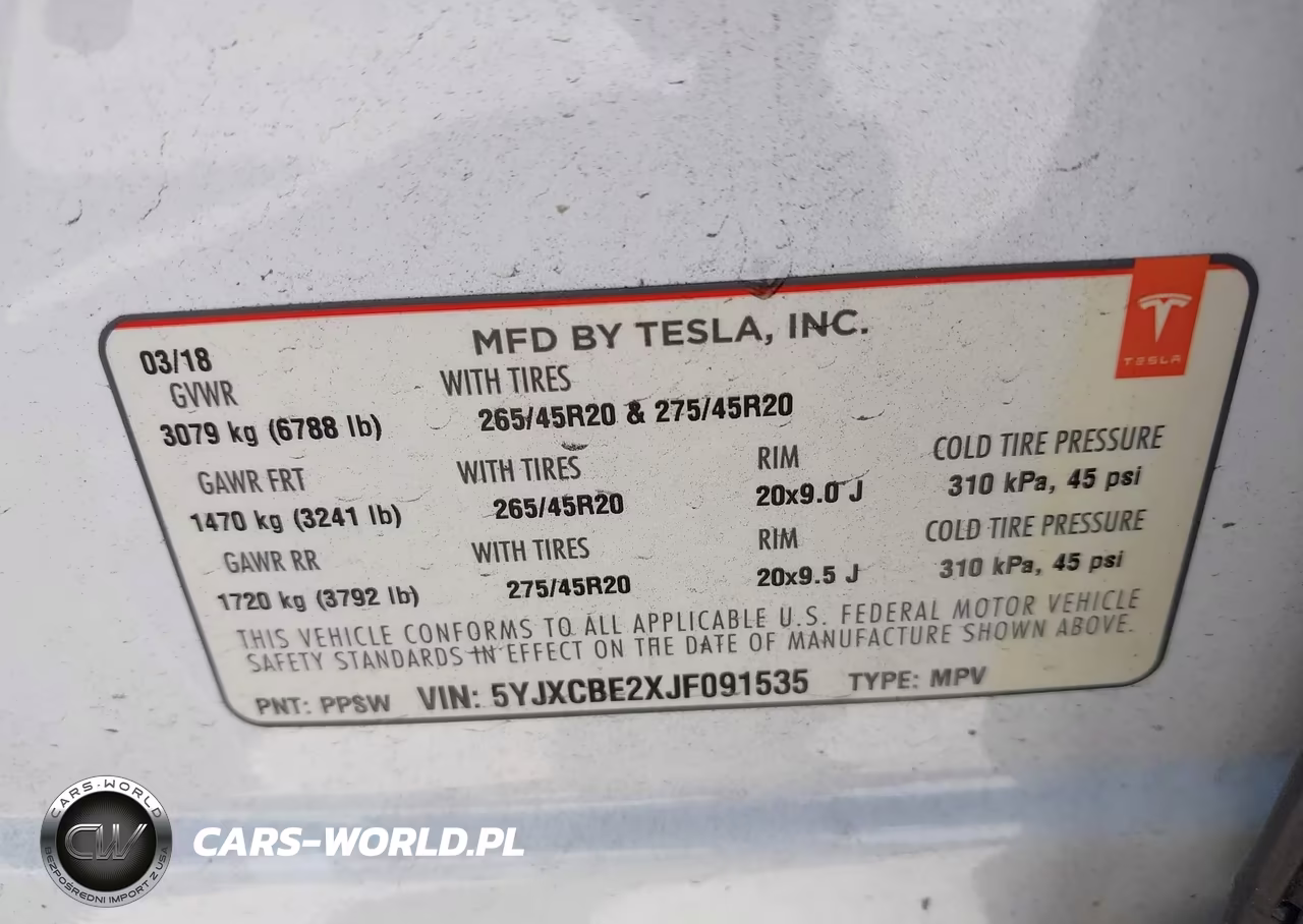2018 Tesla Model X 100D-75D-P100D VIN:5YJXCBE2XJF091535 - 9