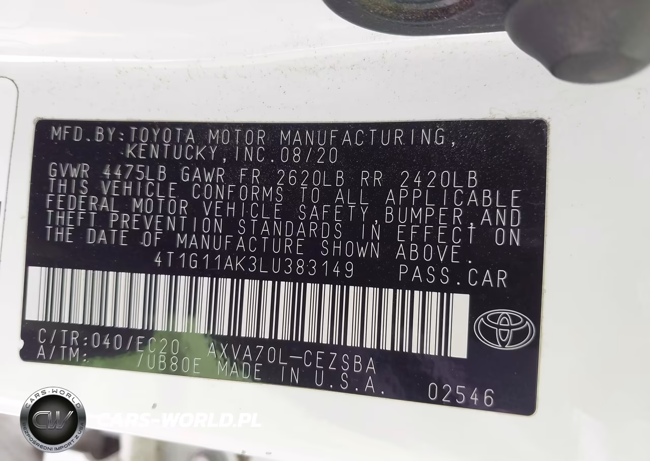 2020 Toyota Camry Se Nightshade Edition VIN:4T1G11AK3LU383149 - 9