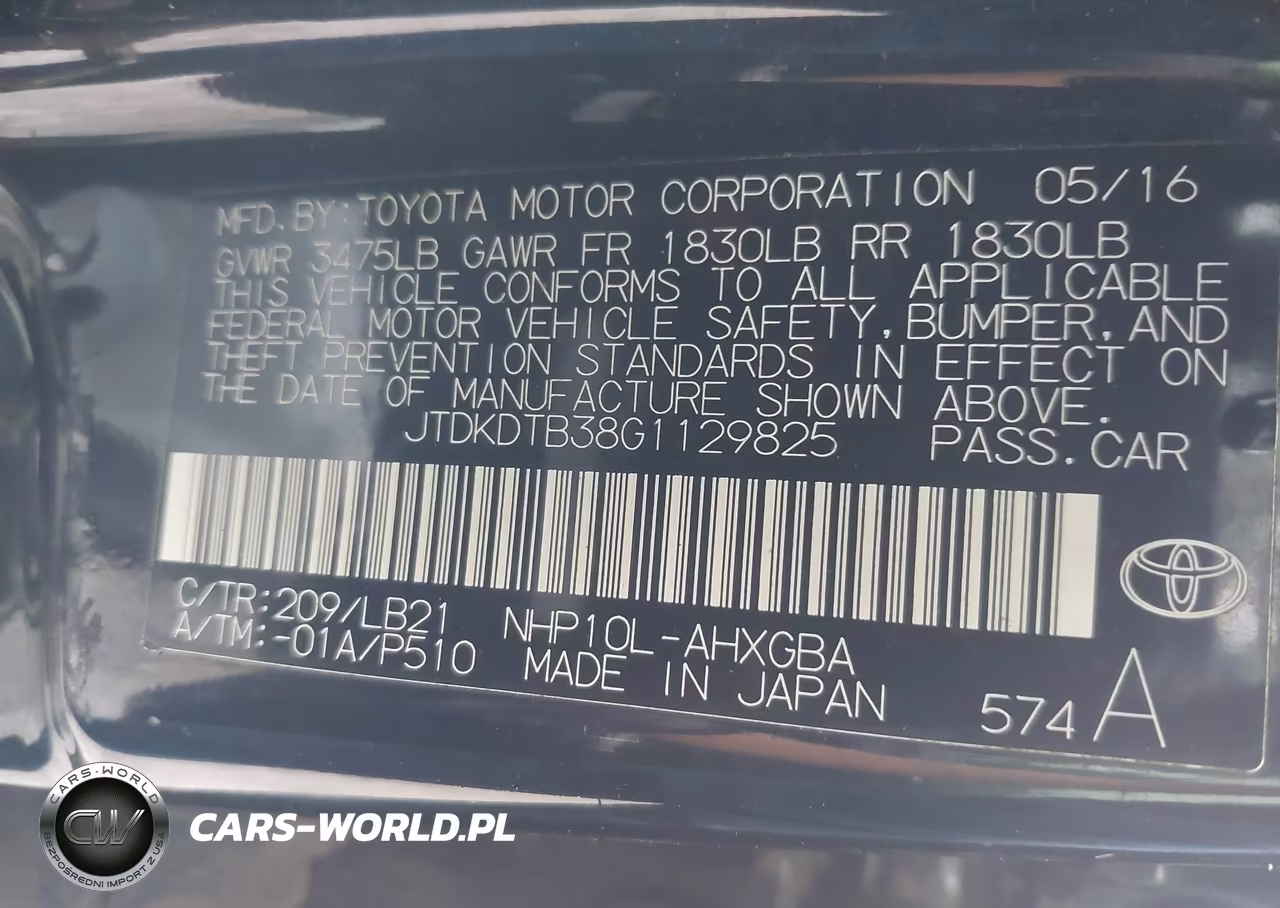 2016 Toyota Prius C Four VIN:JTDKDTB38G1129825 - 9