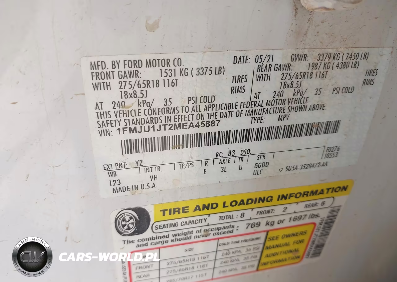 2021 Ford Expedition Xlt VIN:1FMJU1JT2MEA45887 - 9