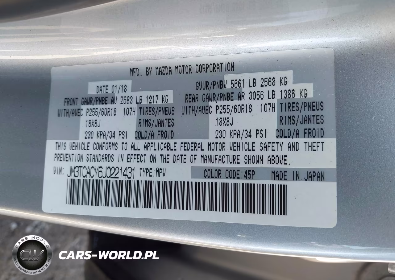 2018 Mazda Cx-9 Touring VIN:JM3TCACY6J0221431 - 9