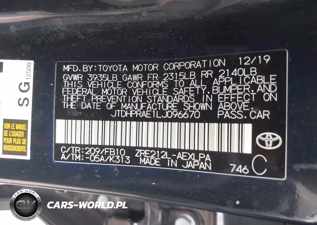 2020 Toyota Corolla Le VIN:JTDHPRAE1LJ096670 - 9