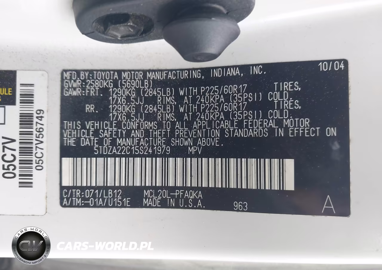 2005 Toyota Sienna Xle Limited VIN:5TDZA22C15S241979 - 9
