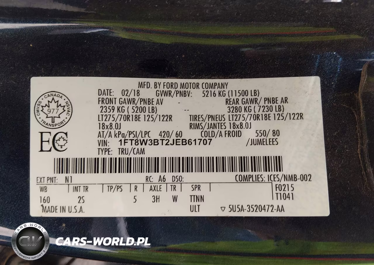 2018 Ford F-350 Xlt VIN:1FT8W3BT2JEB61707 - 9