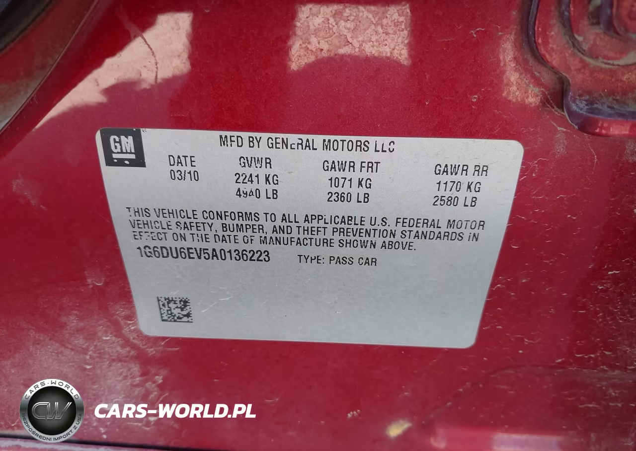 2010 Cadillac Sts Rwd W-1Sb VIN:1G6DU6EV5A0136223 - 9