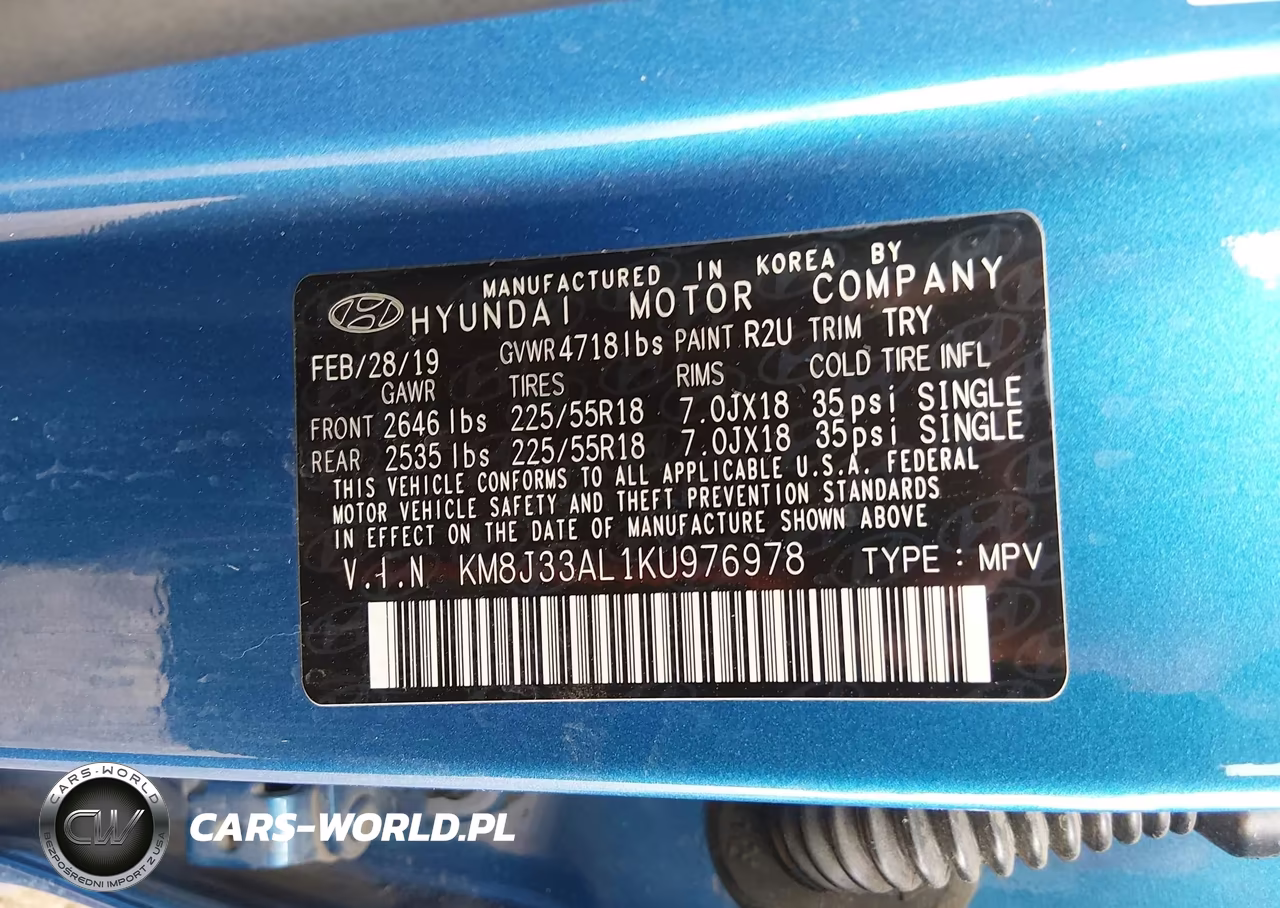 2019 Hyundai Tucson Limited VIN:KM8J33AL1KU976978 - 9