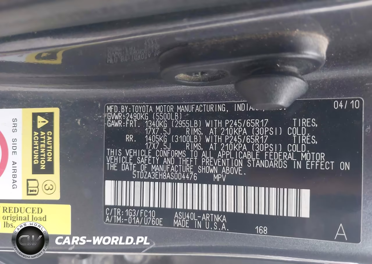 2010 Toyota Highlander VIN:5TDZA3EH8AS004476 - 9