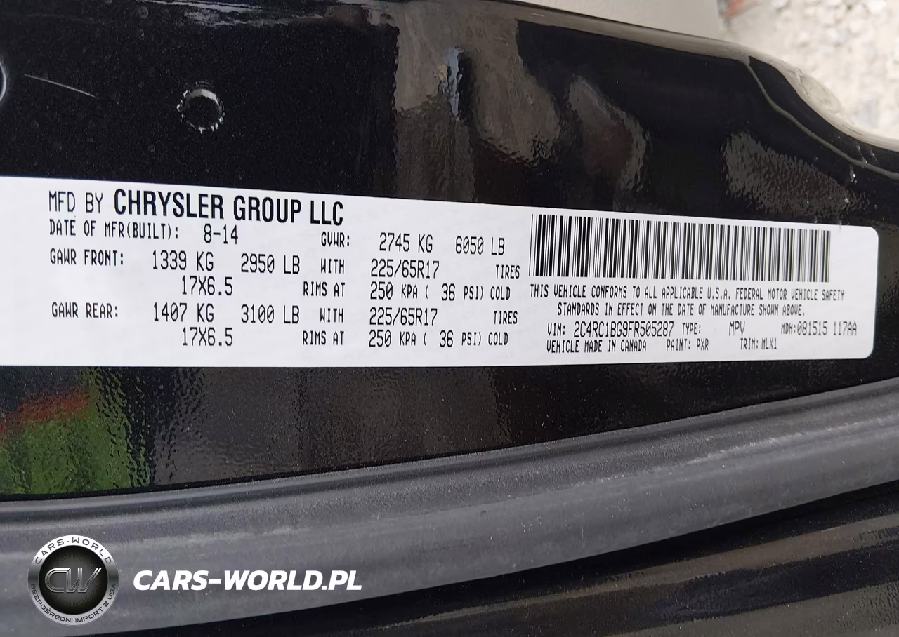 2015 Chrysler Town & Country Touring VIN:2C4RC1BG9FR505287 - 9