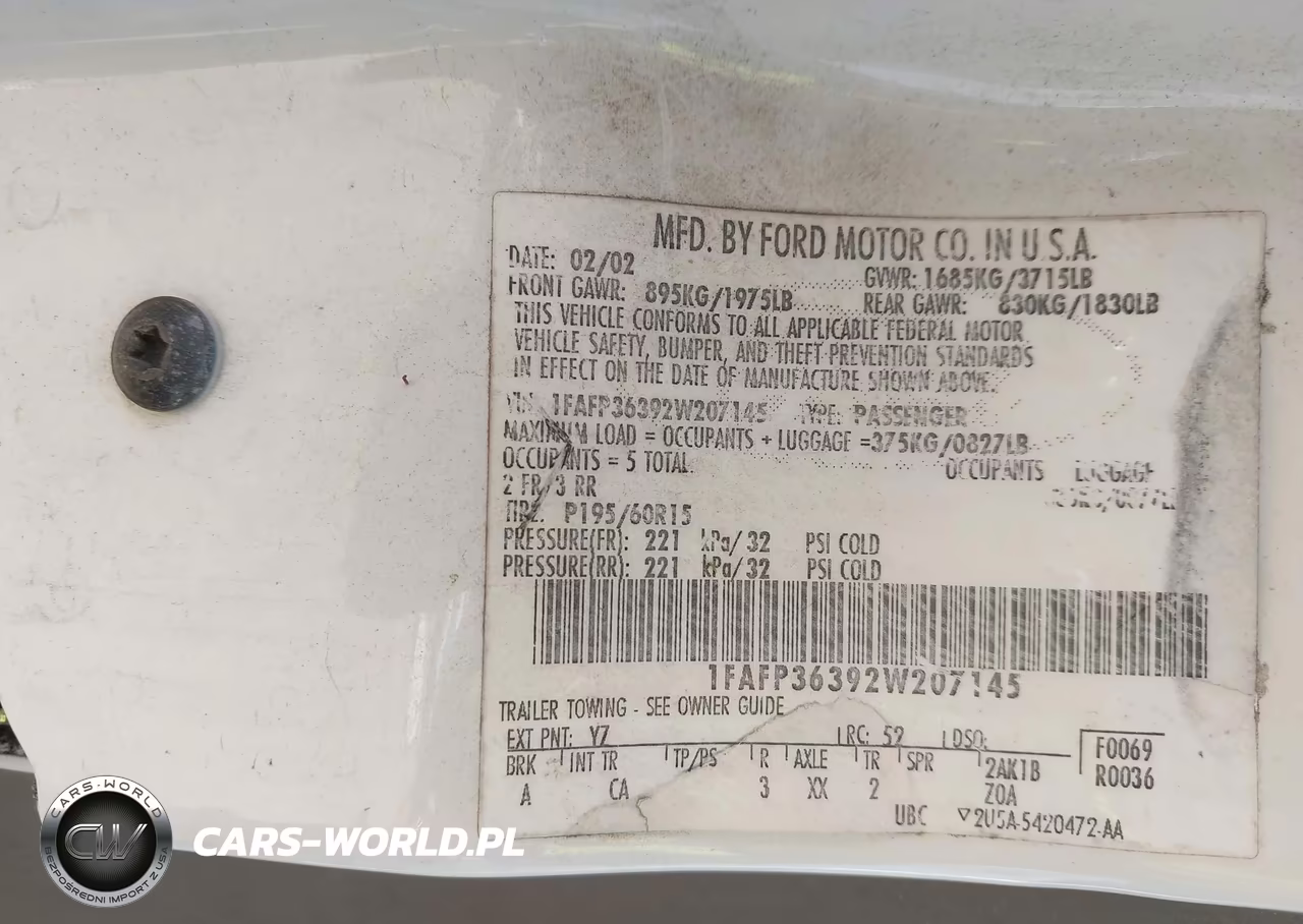 2002 Ford Focus Se Base-Se Comfort-Ztw VIN:1FAFP36392W207145 - 9