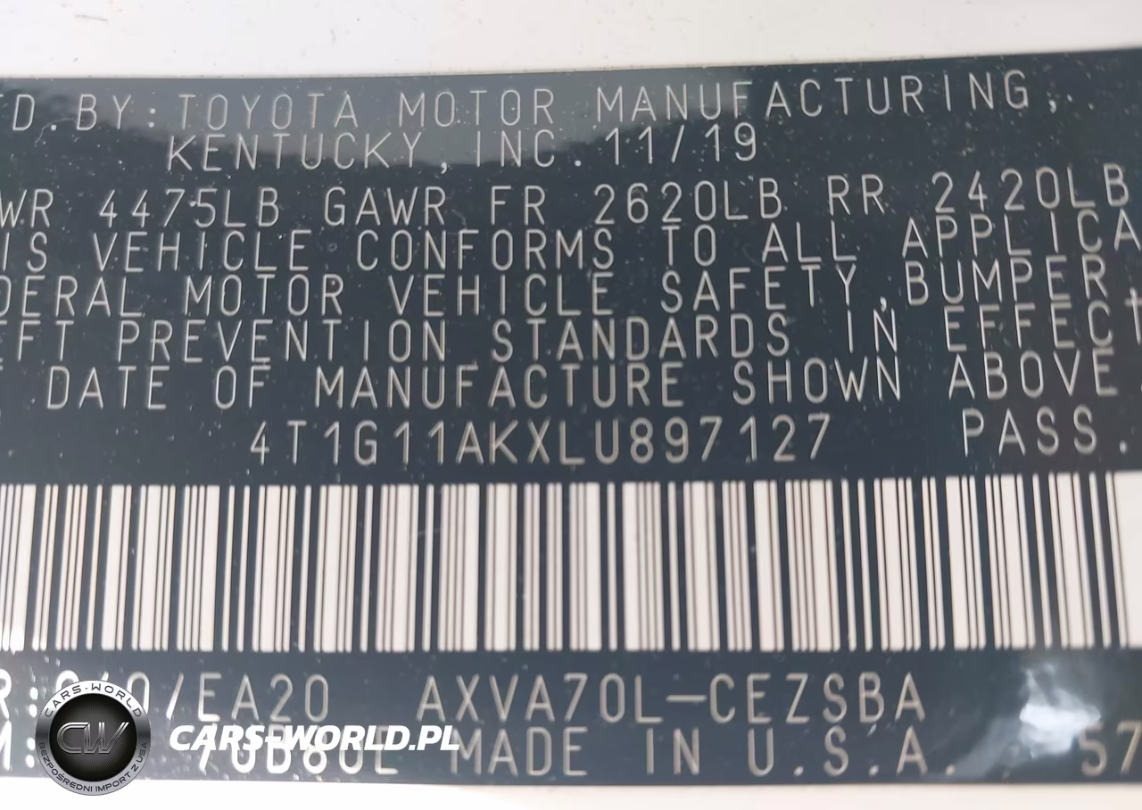 2020 Toyota Camry Se VIN:4T1G11AKXLU897127 - 9