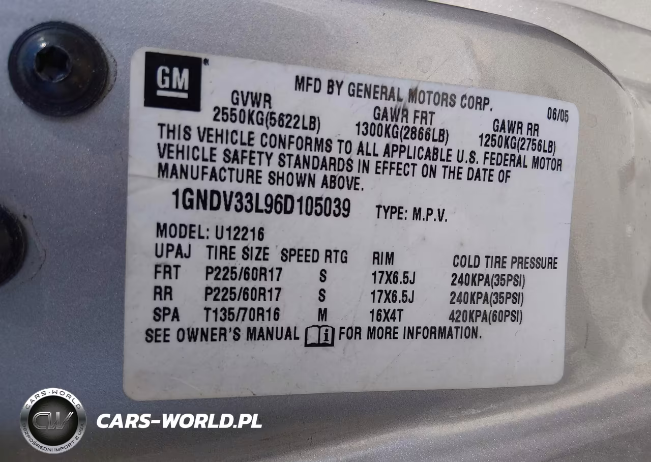 2006 Chevrolet Uplander Lt W-1Lt VIN:1GNDV33L96D105039 - 9