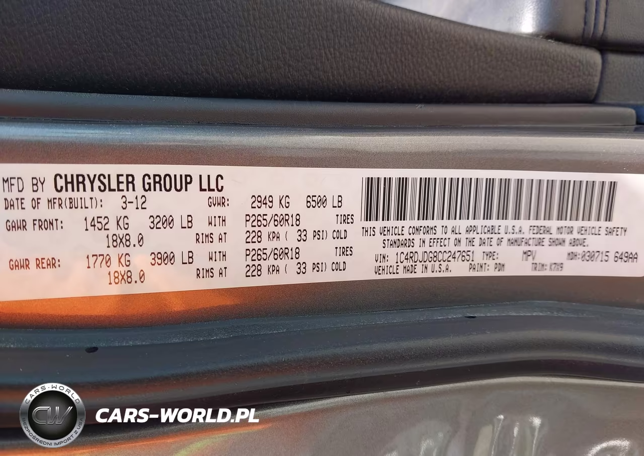 2012 Dodge Durango Crew VIN:1C4RDJDG8CC247651 - 9