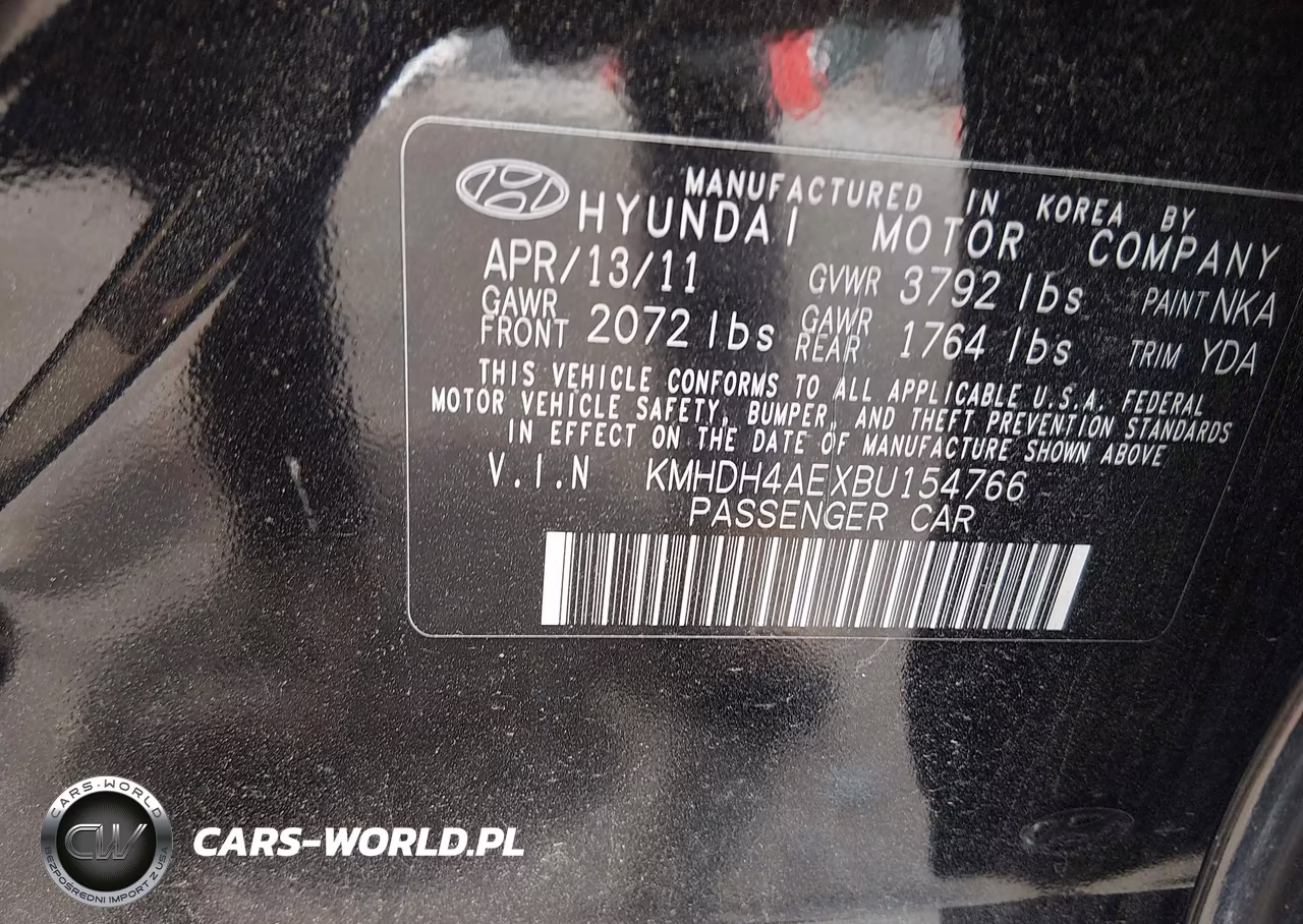 2011 Hyundai Elantra Gls (Ulsan Plant) VIN:KMHDH4AEXBU154766 - 9