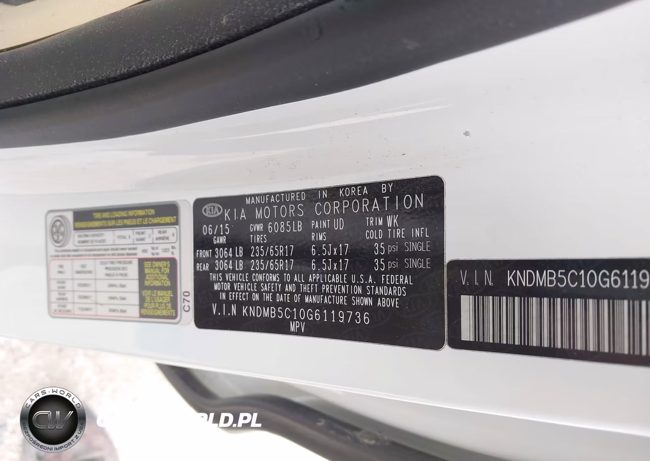 2016 Kia Sedona Lx VIN:KNDMB5C10G6119736 - 9
