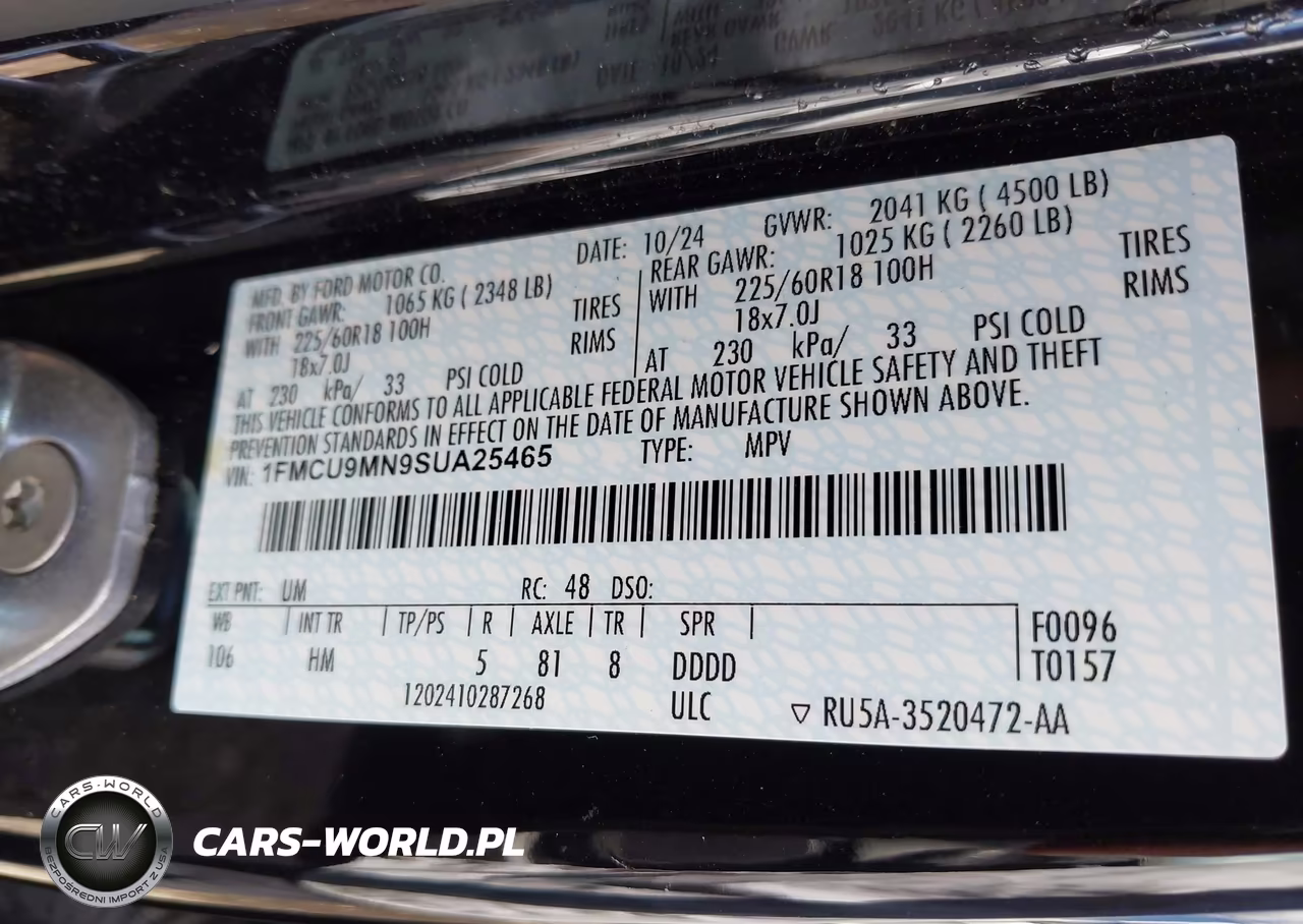 2025 Ford Escape St-Line VIN:1FMCU9MN9SUA25465 - 9