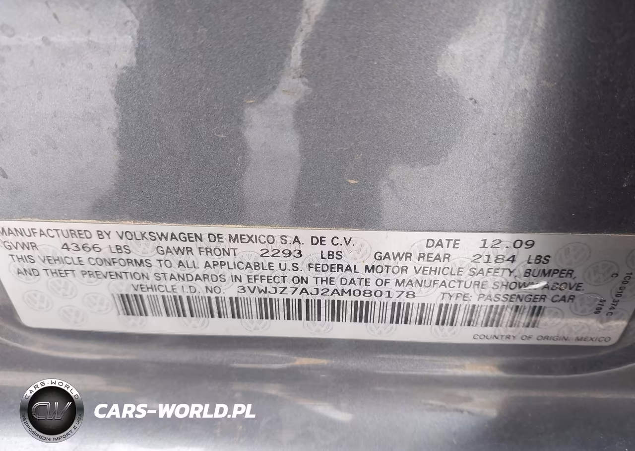 2010 Volkswagen Jetta S VIN:3VWJZ7AJ2AM080178 - 9