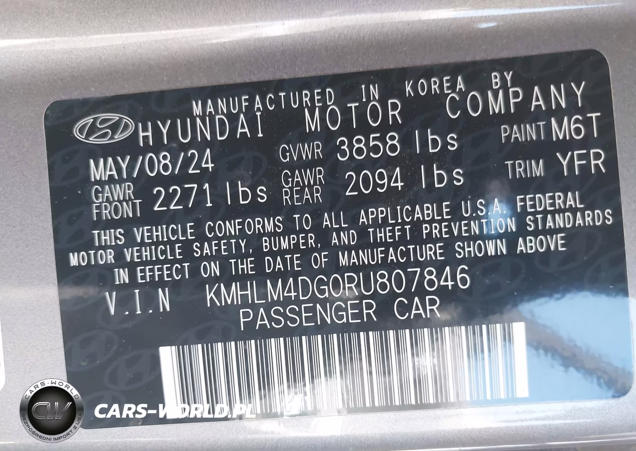 2024 Hyundai Elantra Sel VIN:KMHLM4DG0RU807846 - 9