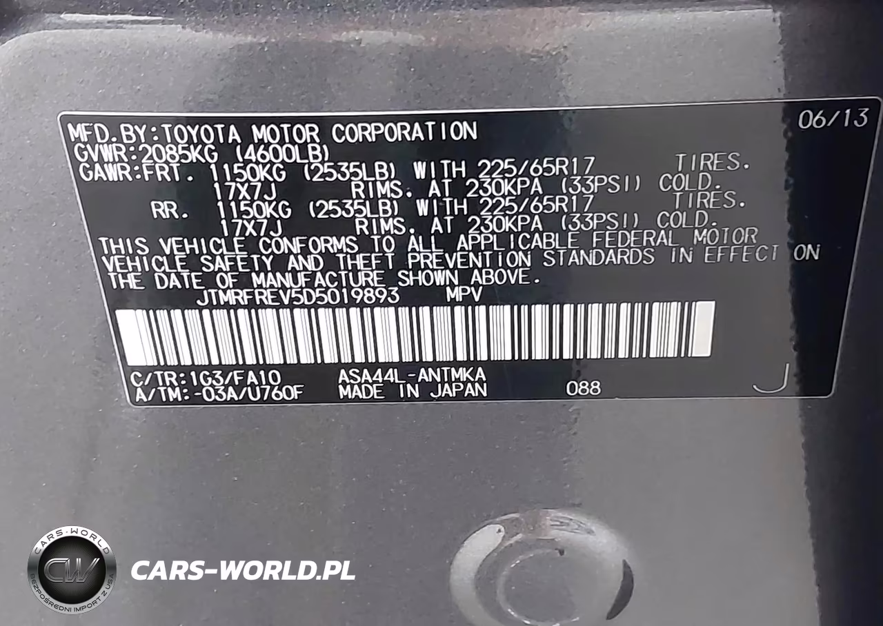 2013 Toyota Rav4 Xle VIN:JTMRFREV5D5019893 - 9