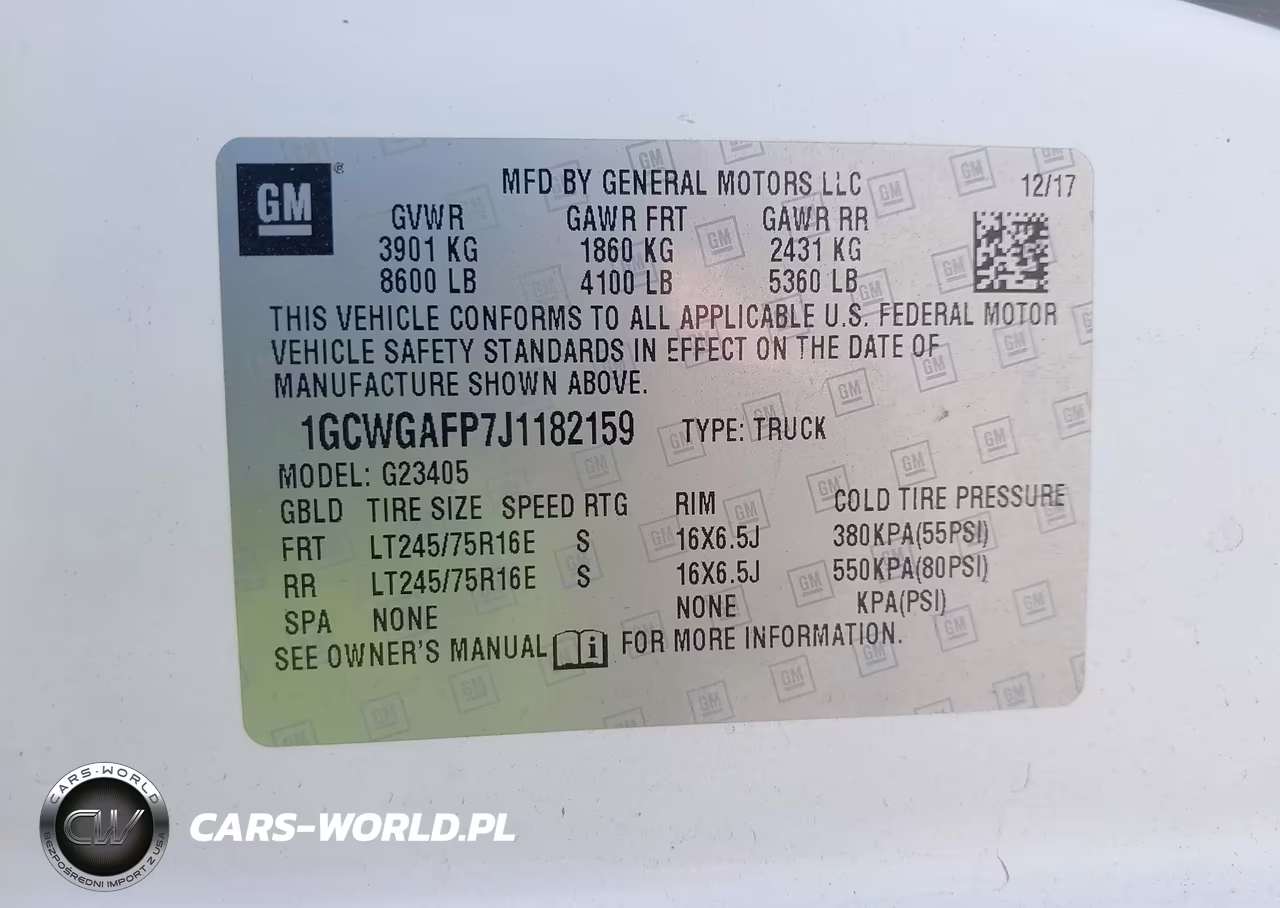 2018 Chevrolet Express 2500 Work Van VIN:1GCWGAFP7J1182159 - 9
