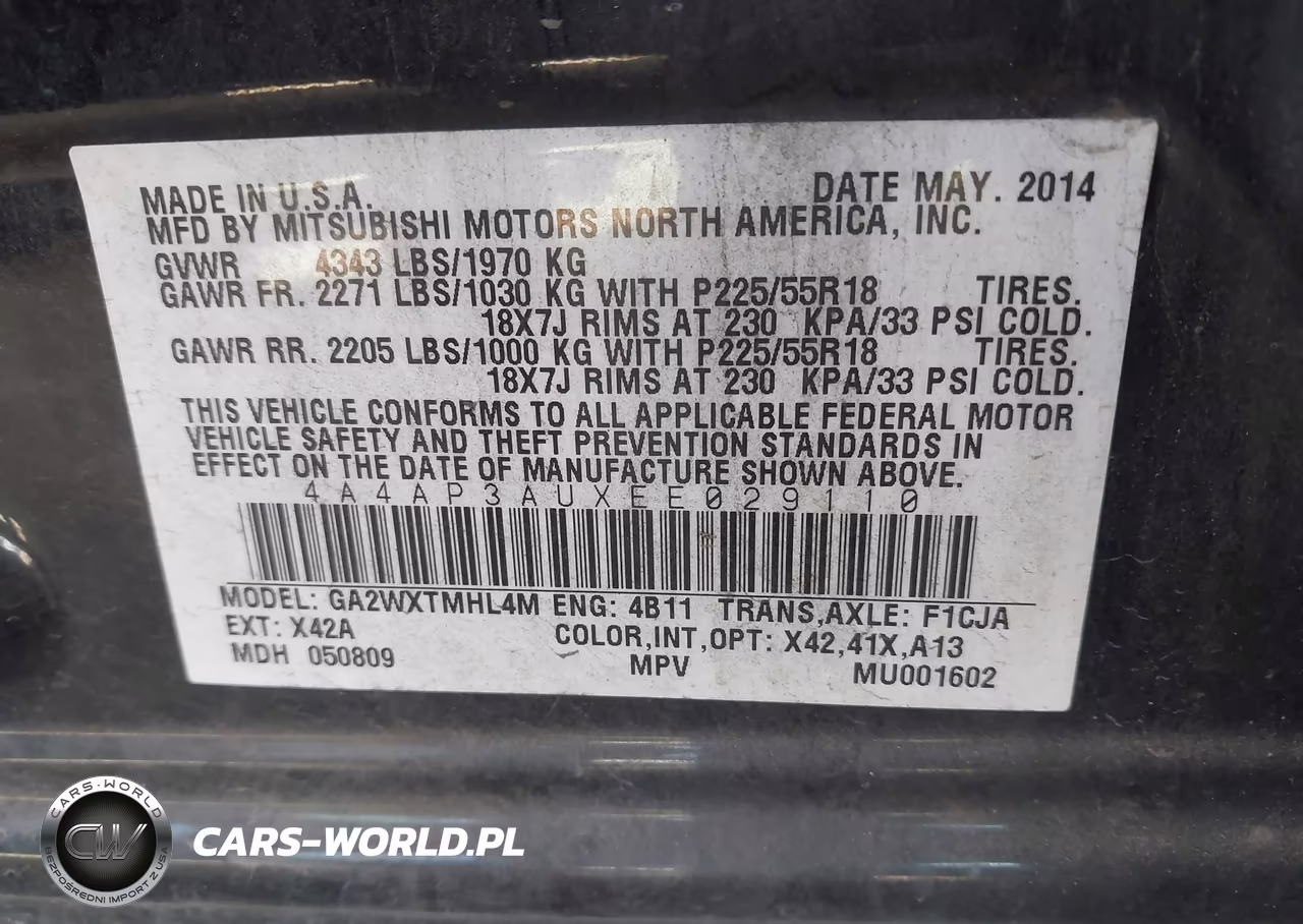 2014 Mitsubishi Outlander Sport Es VIN:4A4AP3AUXEE029110 - 9