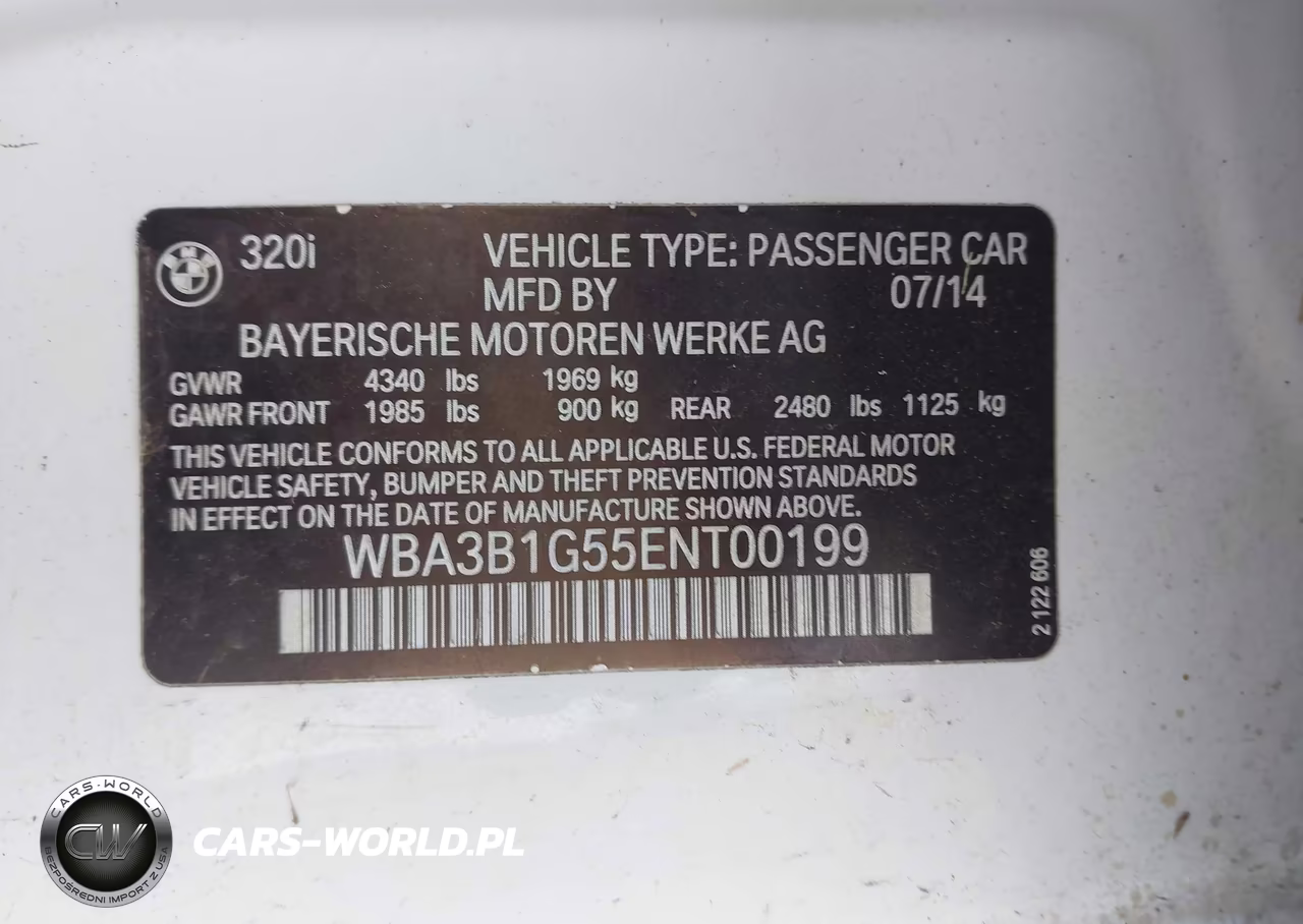 2014 BMW 320I VIN:WBA3B1G55ENT00199 - 9