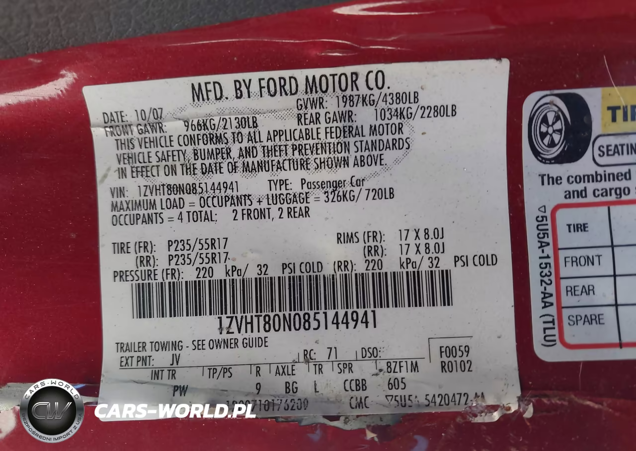 2008 Ford Mustang V6 Deluxe-V6 Premium VIN:1ZVHT80N085144941 - 9