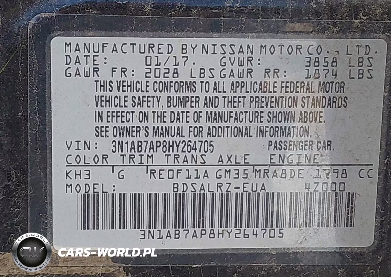 2017 Nissan Sentra Sr VIN:3N1AB7AP8HY264705 - 9