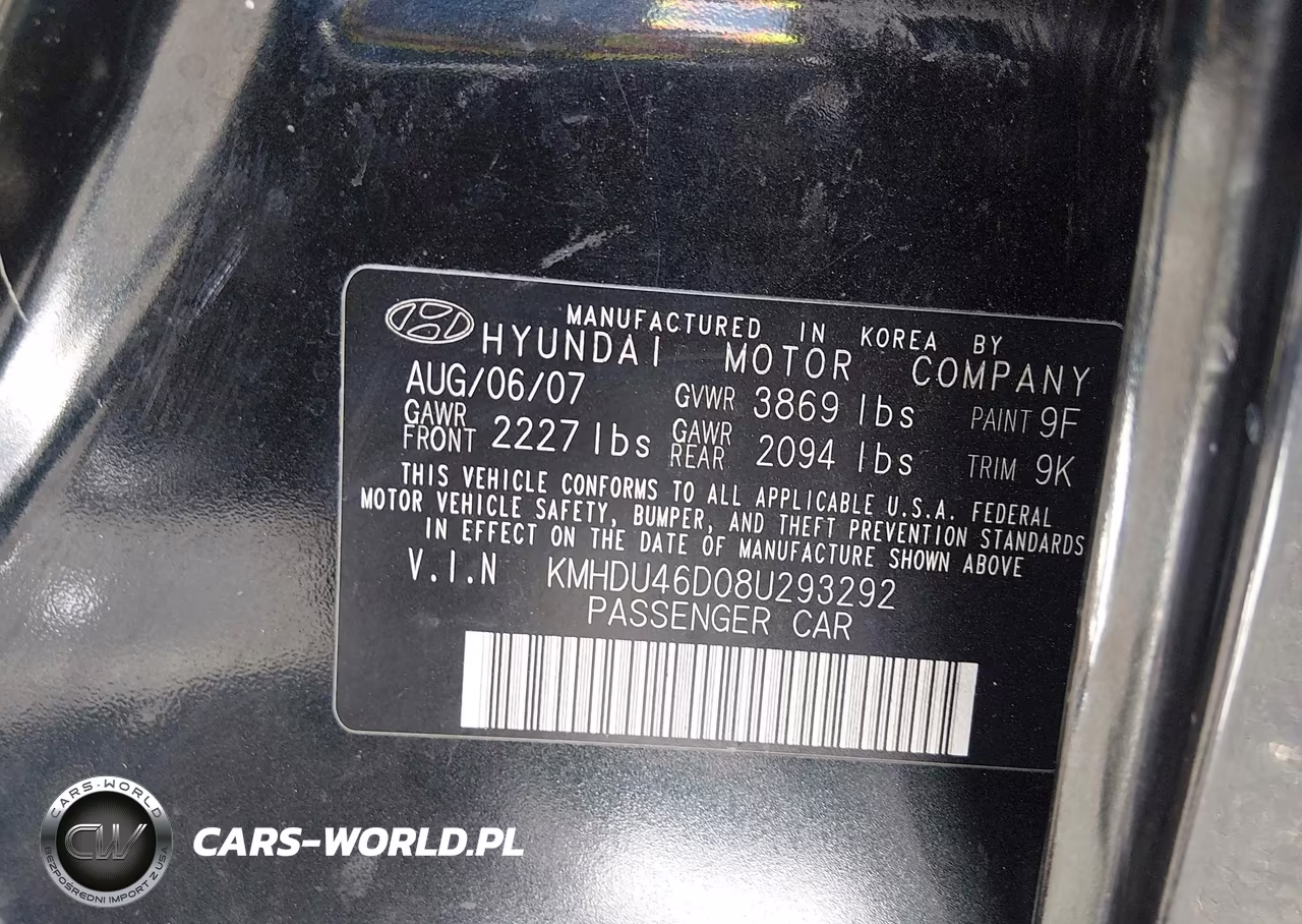 2008 Hyundai Elantra Gls-Se VIN:KMHDU46D08U293292 - 9