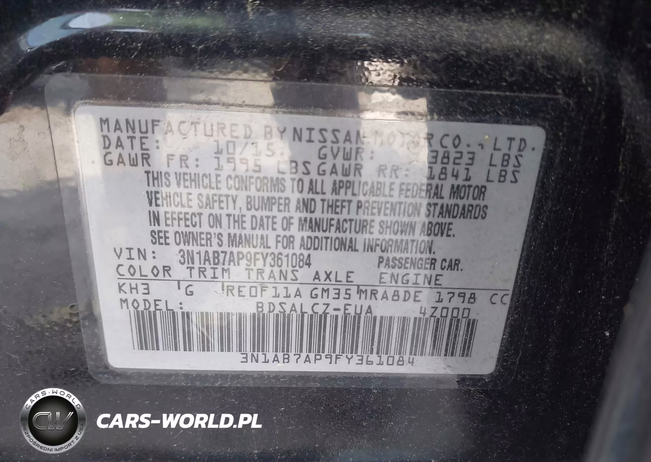 2015 Nissan Sentra S VIN:3N1AB7AP9FY361084 - 9