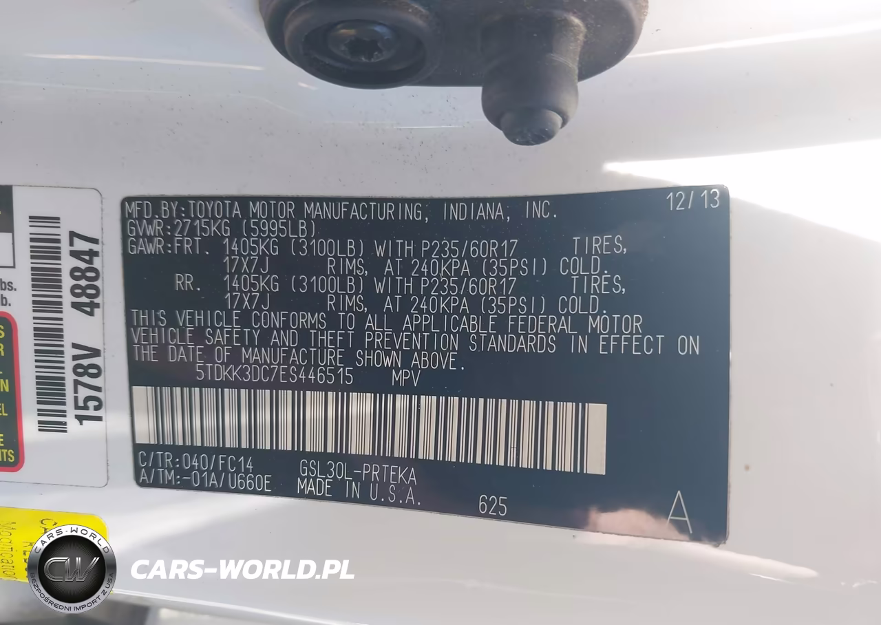 2014 Toyota Sienna Le V6 8 Passenger VIN:5TDKK3DC7ES446515 - 9