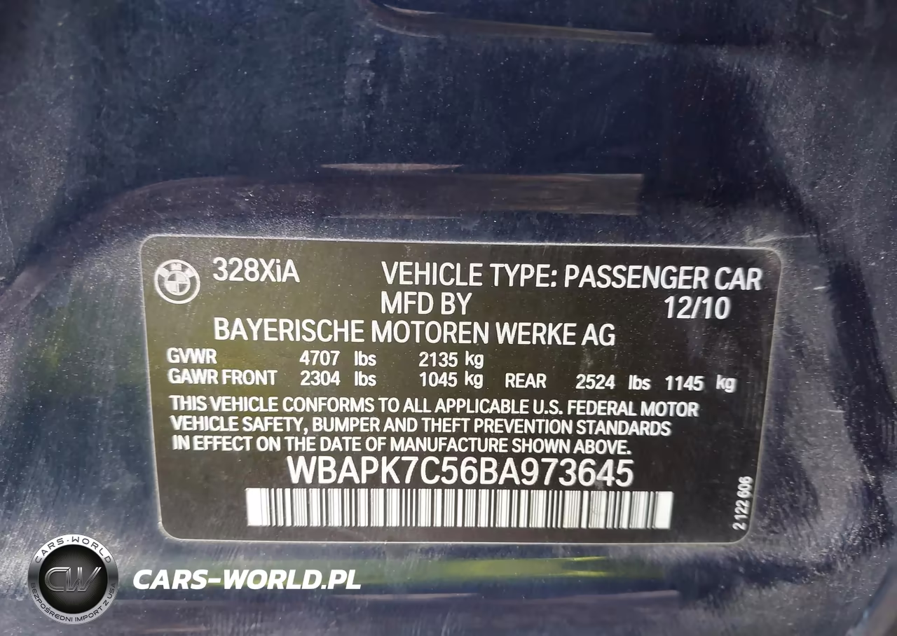2011 BMW 328I xDrive VIN:WBAPK7C56BA973645 - 9