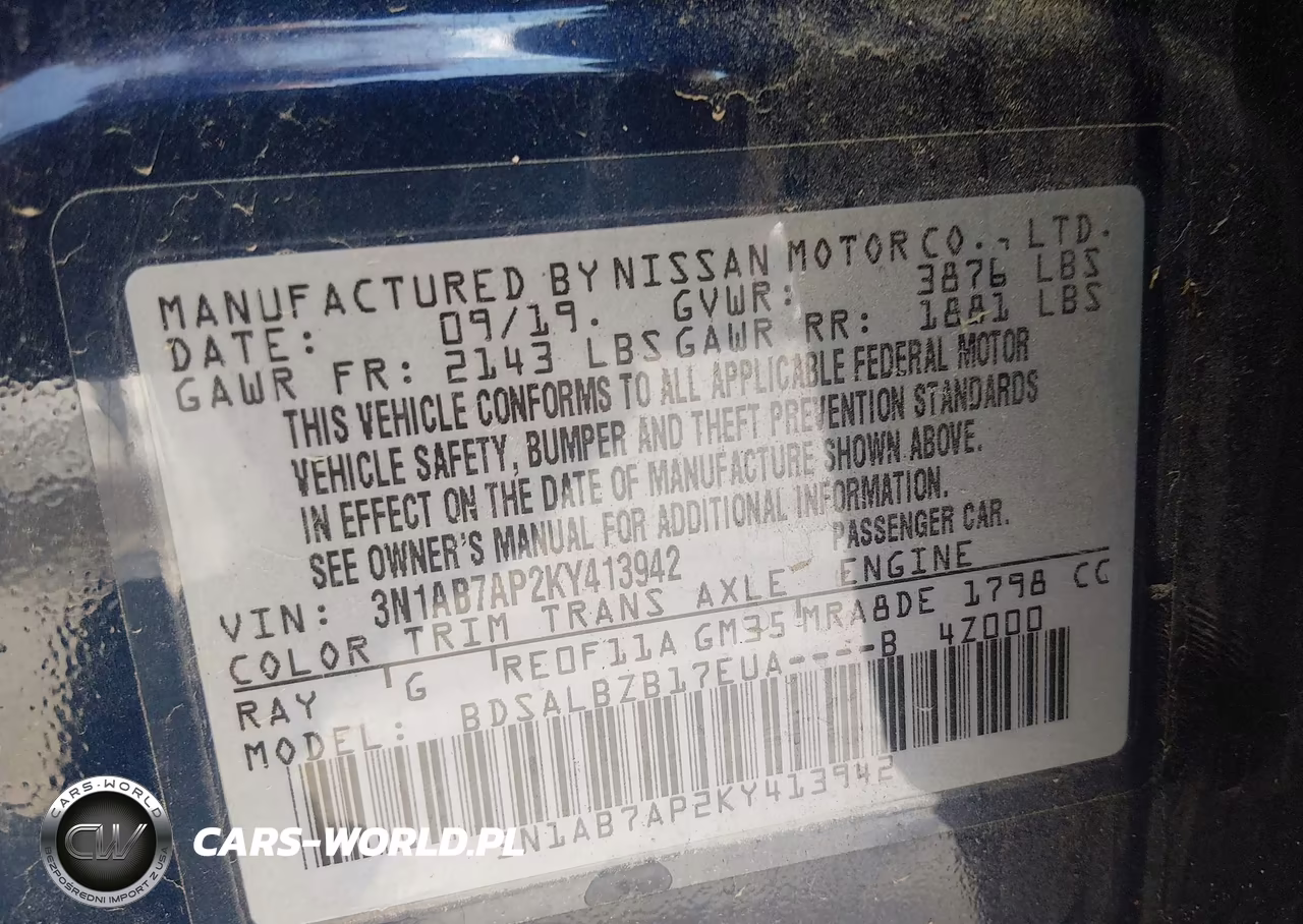 2019 Nissan Sentra S VIN:3N1AB7AP2KY413942 - 9