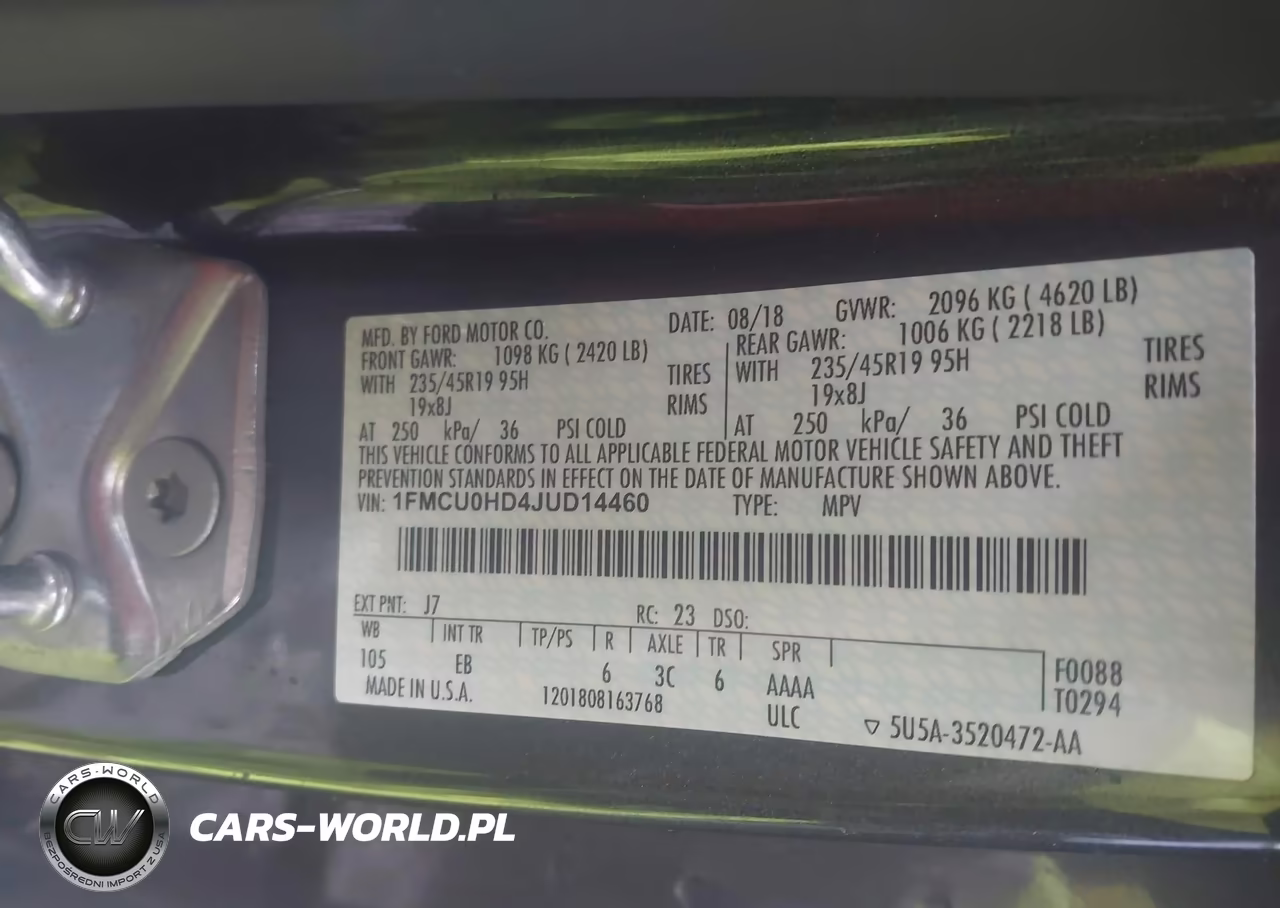 2018 Ford Escape Sel VIN:1FMCU0HD4JUD14460 - 9
