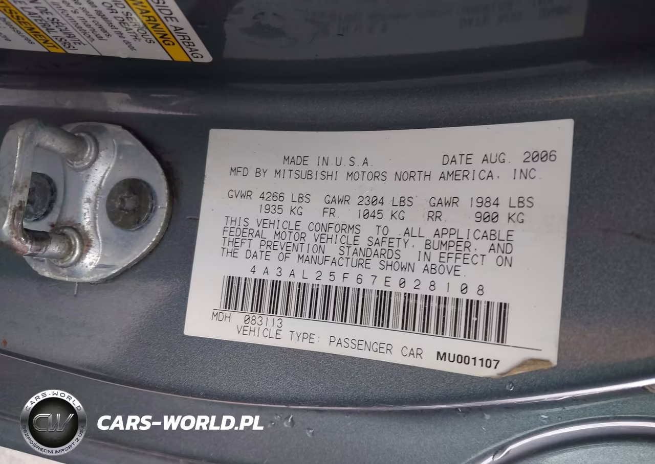 2007 Mitsubishi Eclipse Spyder Gs VIN:4A3AL25F67E028108 - 9