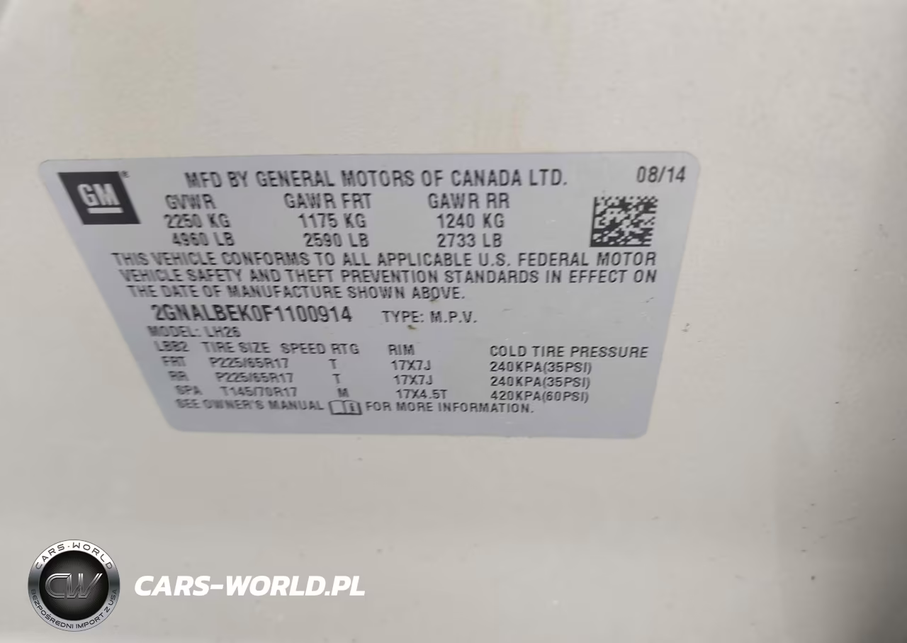2015 Chevrolet Equinox Lt VIN:2GNALBEK0F1100914 - 9