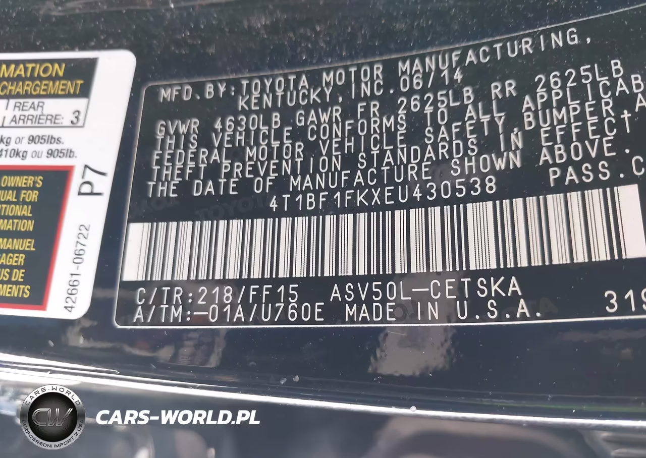 2014 Toyota Camry Se VIN:4T1BF1FKXEU430538 - 9