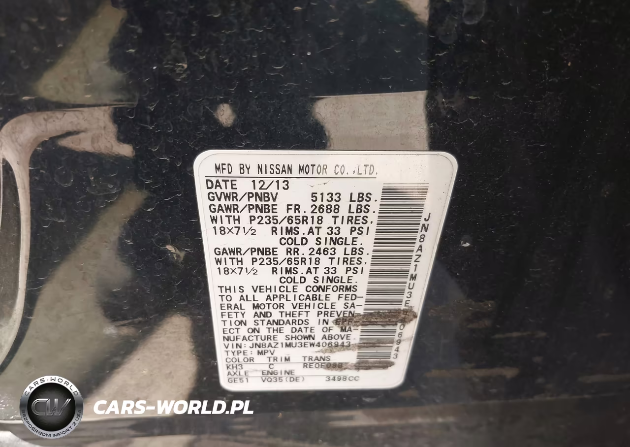 2014 Nissan Murano Le-S-Sl-Sv VIN:JN8AZ1MU3EW406943 - 9