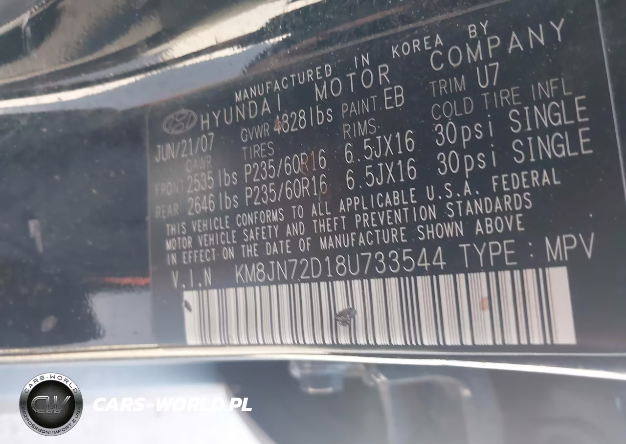 2008 Hyundai Tucson Limited V6-Se VIN:KM8JN72D18U733544 - 9