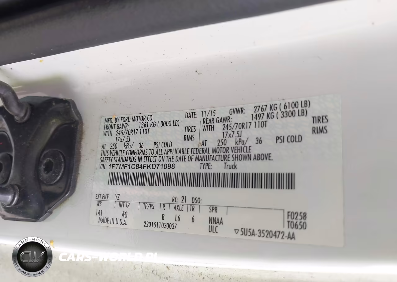 2015 Ford F-150 Xl VIN:1FTMF1C84FKD71098 - 9